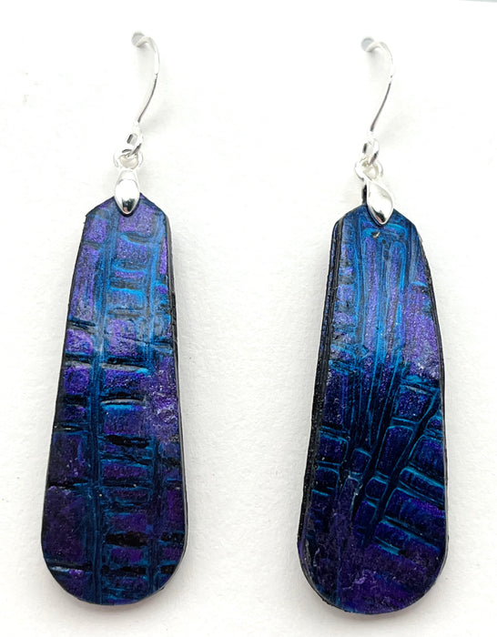 Purple & Blue Geometric Art Earrings
