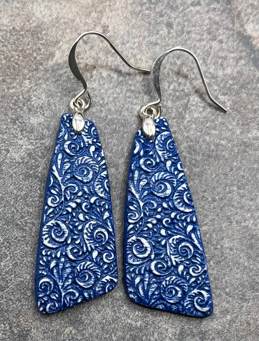 Blue & White "Delft" Art Earrings