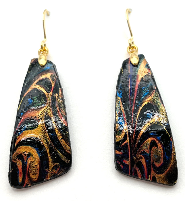 Black and Multi-Color Art Earrings